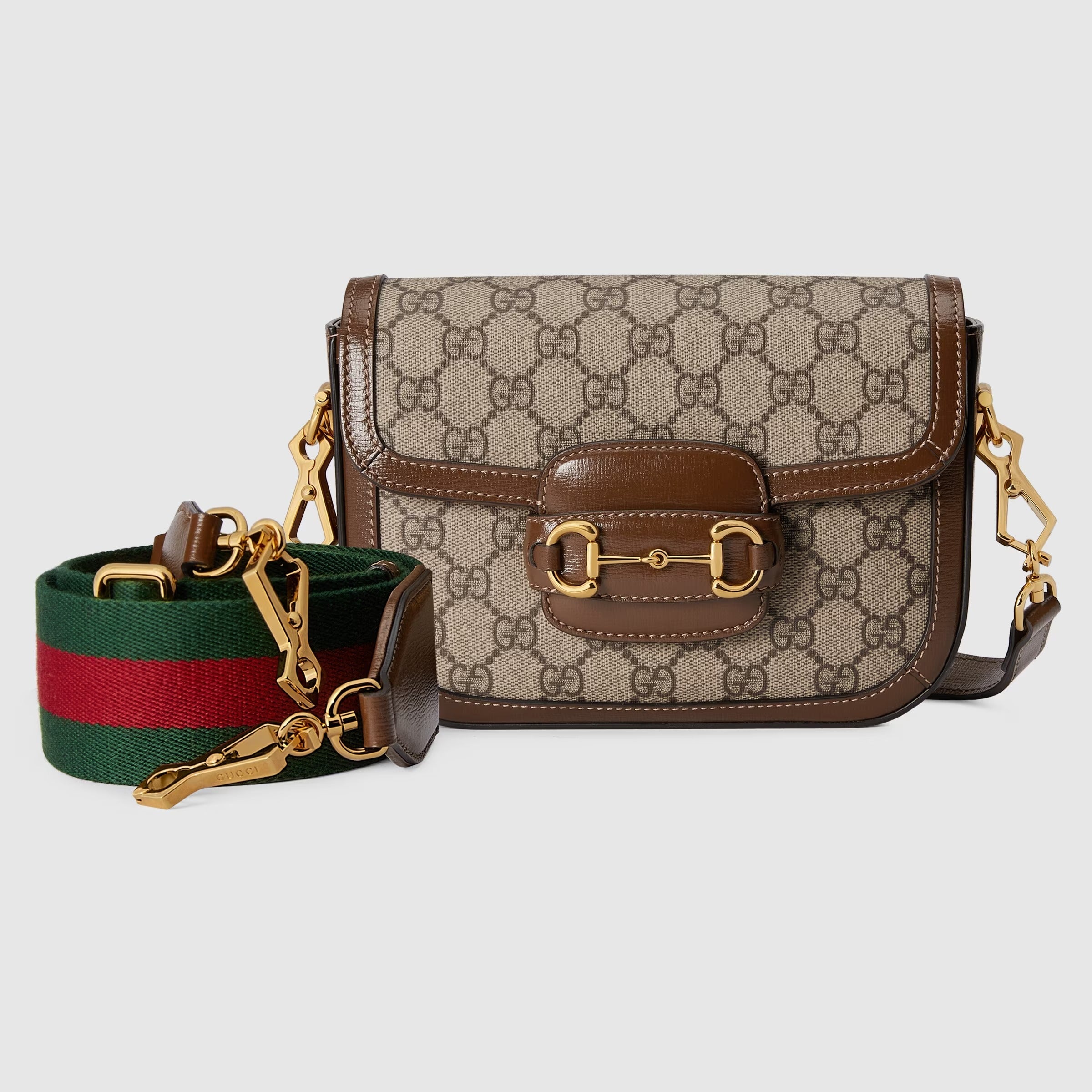 Gucci Horsebit 1955 GG Supreme Canvas Small Shoulder Bag – Beige