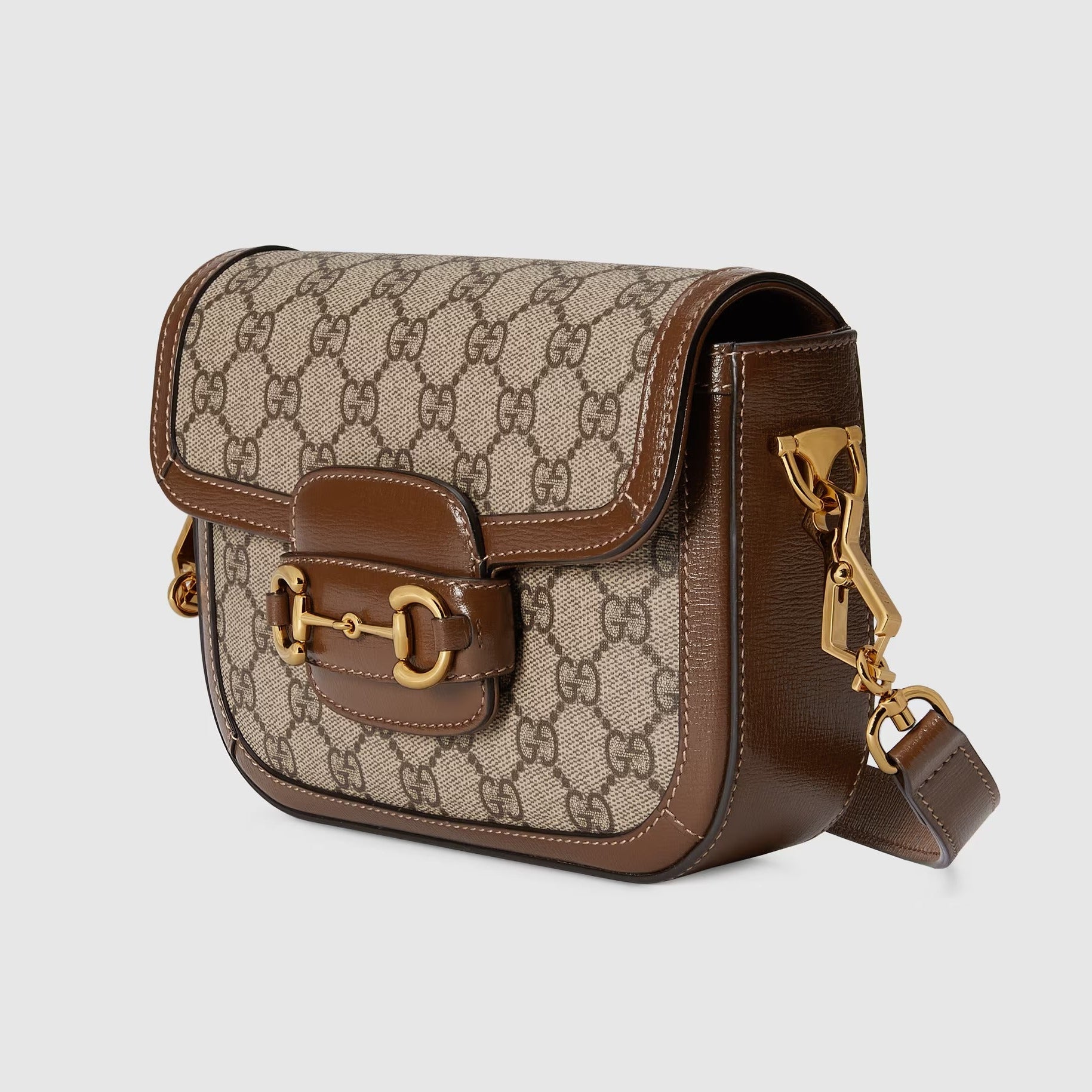 Gucci Horsebit 1955 GG Supreme Canvas Small Shoulder Bag – Beige