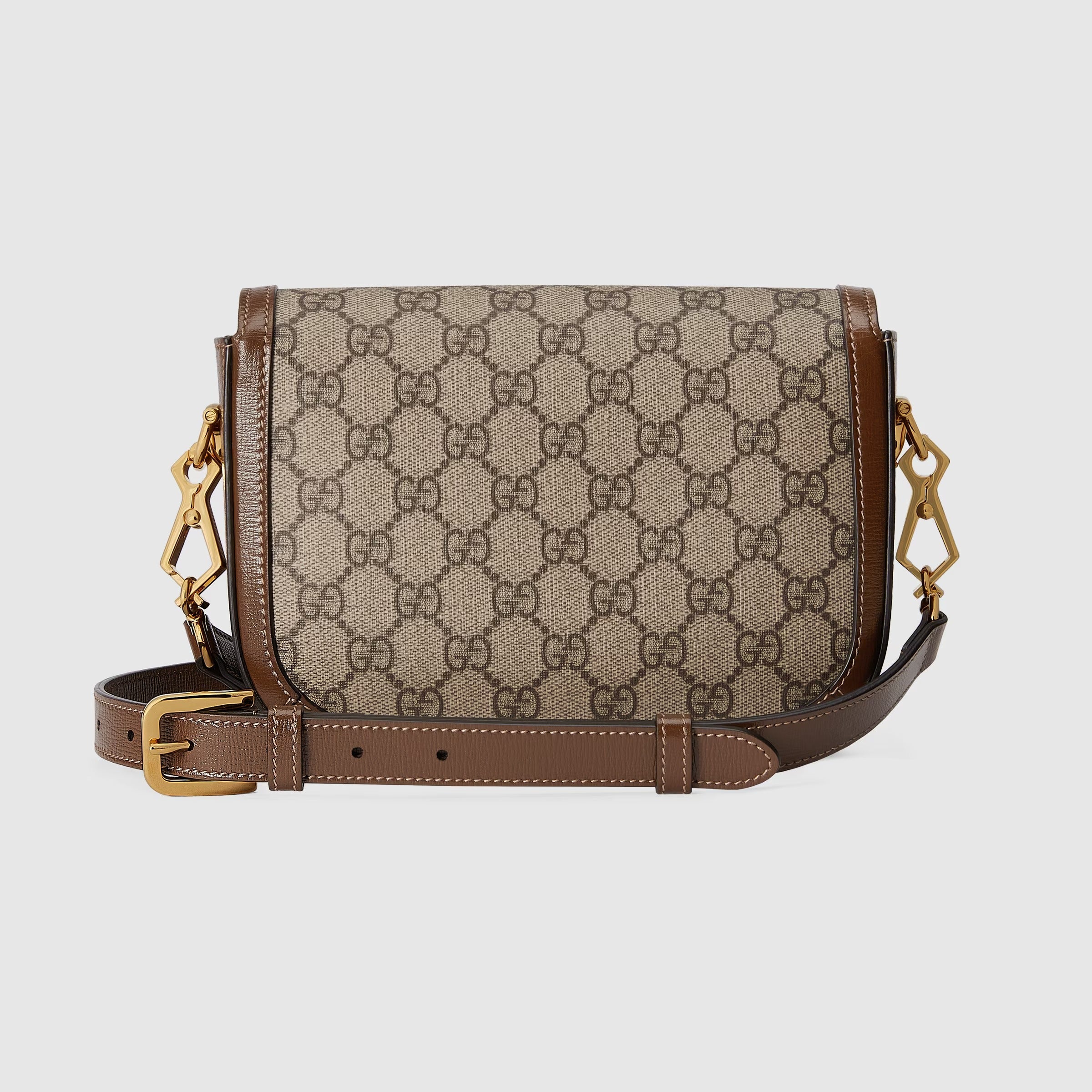 Gucci Horsebit 1955 GG Supreme Canvas Small Shoulder Bag – Beige