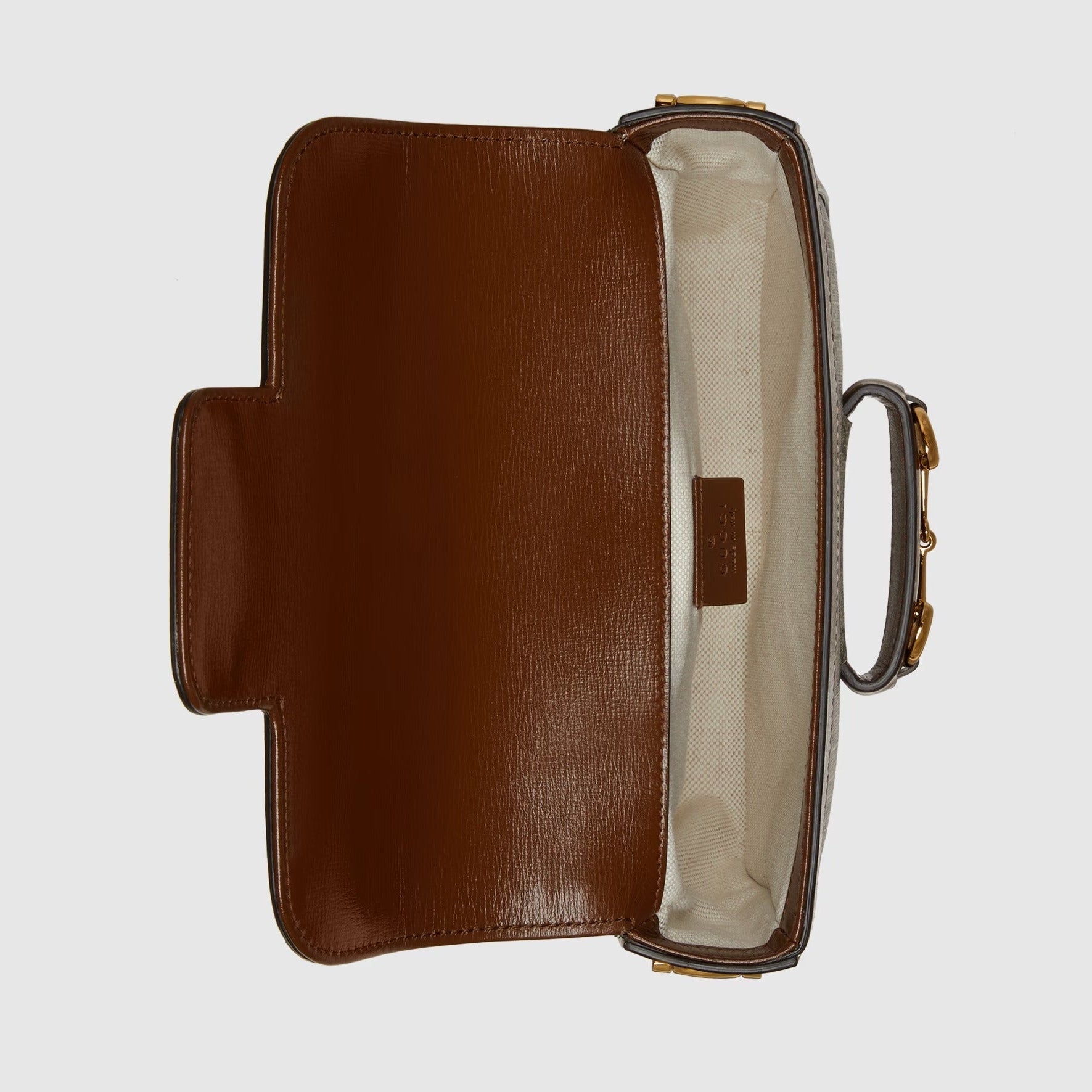 Gucci Horsebit 1955 GG Supreme Canvas Small Shoulder Bag – Beige