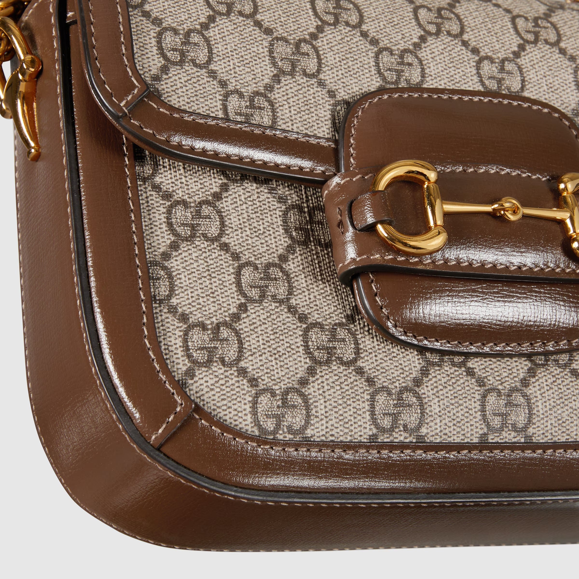 Gucci Horsebit 1955 GG Supreme Canvas Small Shoulder Bag – Beige