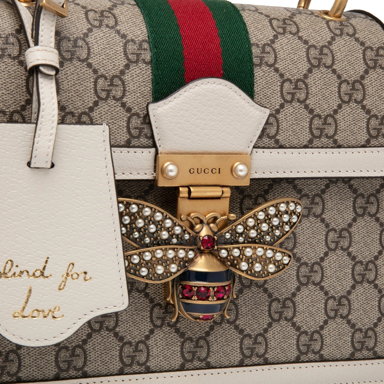 Gucci GG Supreme Monogram Queen Margaret Shoulder Bag – White