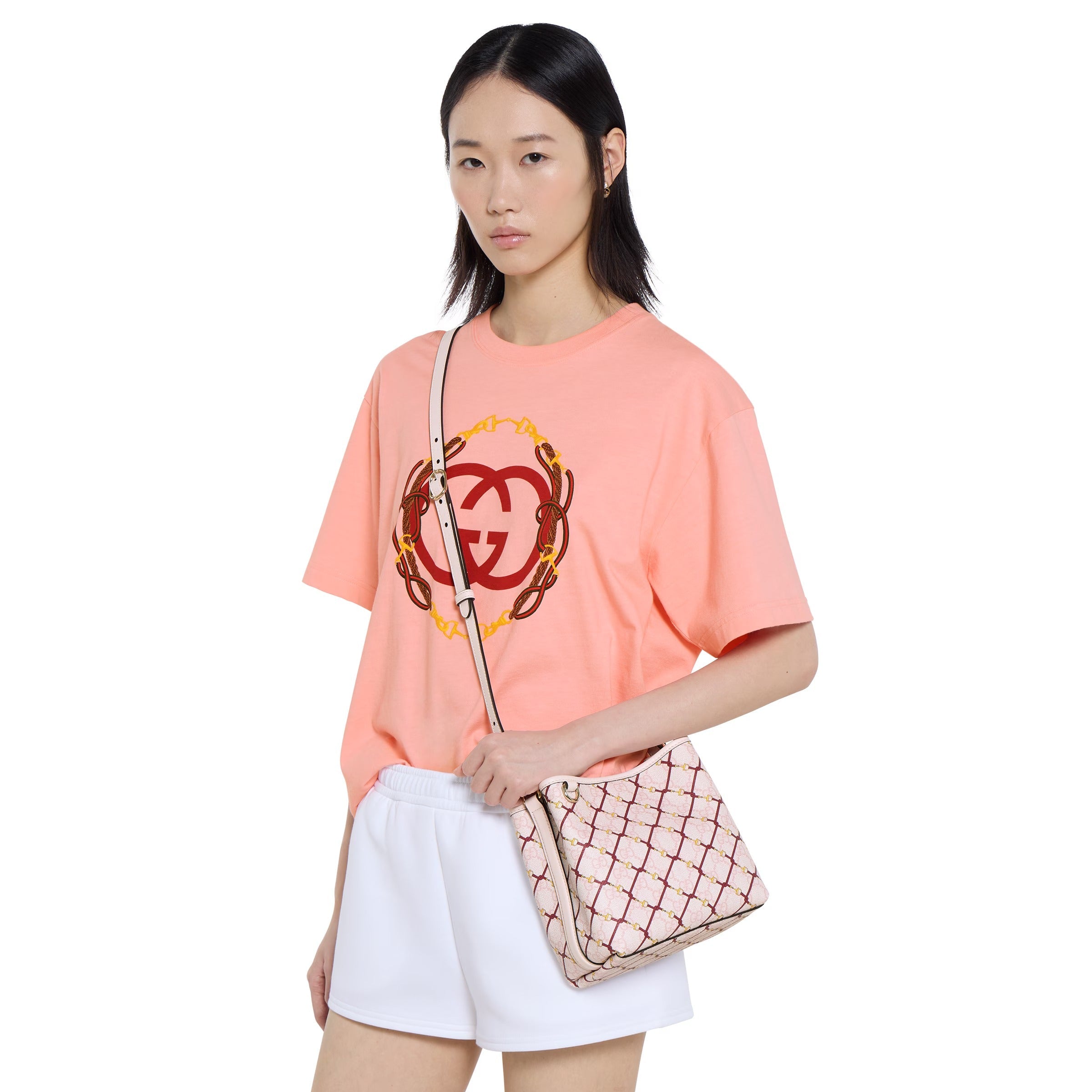 Gucci Emblem Small Bucket Bag – Pink