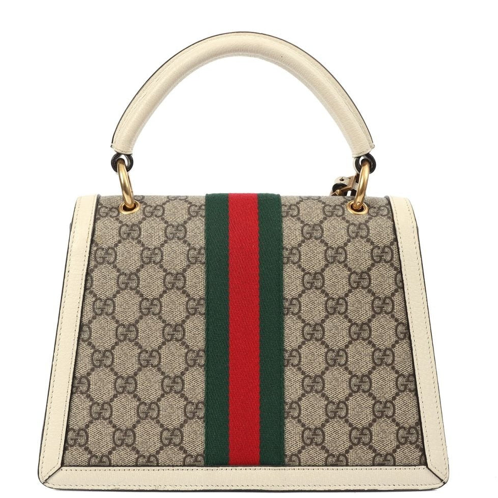 Gucci GG Supreme Monogram Queen Margaret Shoulder Bag – White