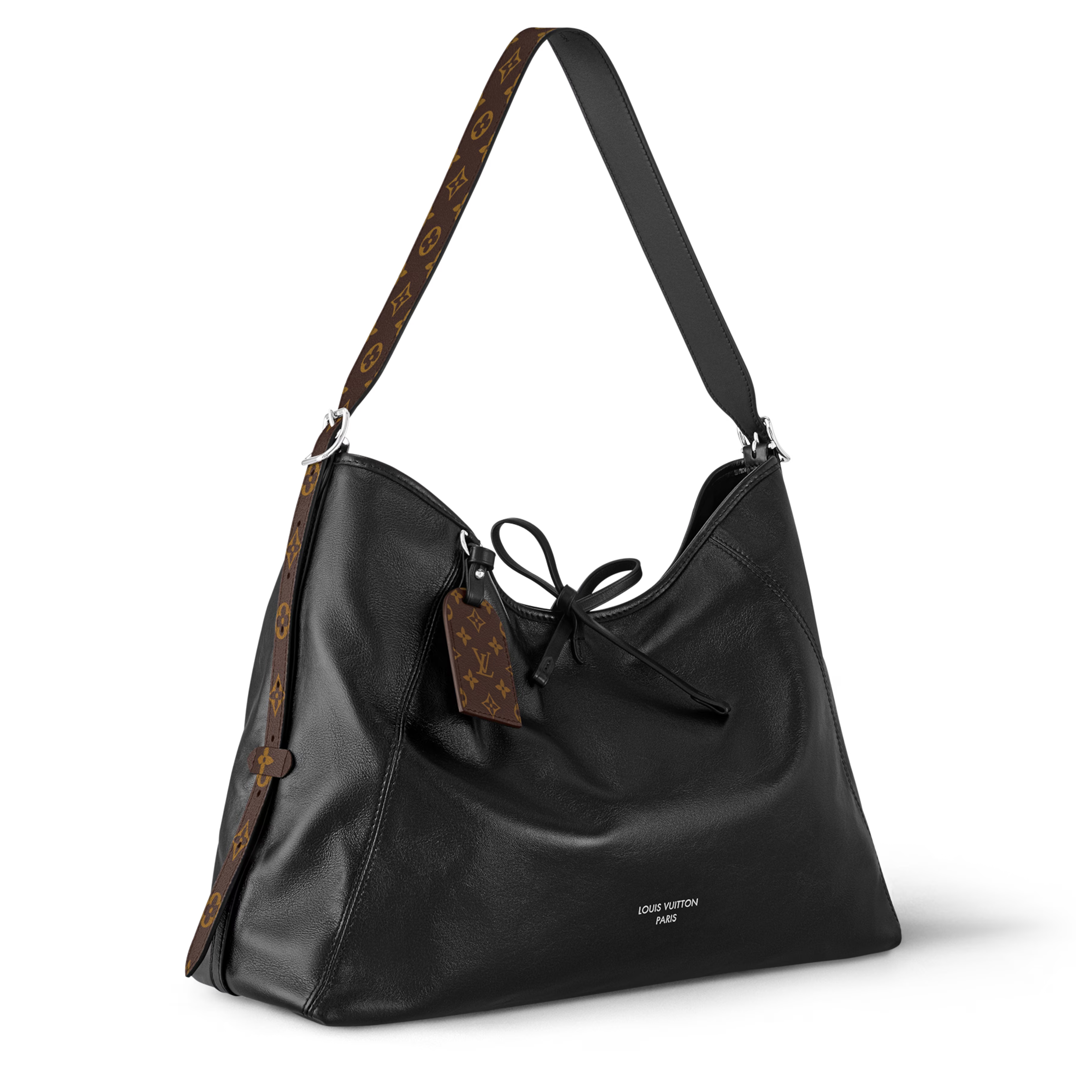 Louis Vuitton Lambskin CarryAll Vibe MM Handbag – Black
