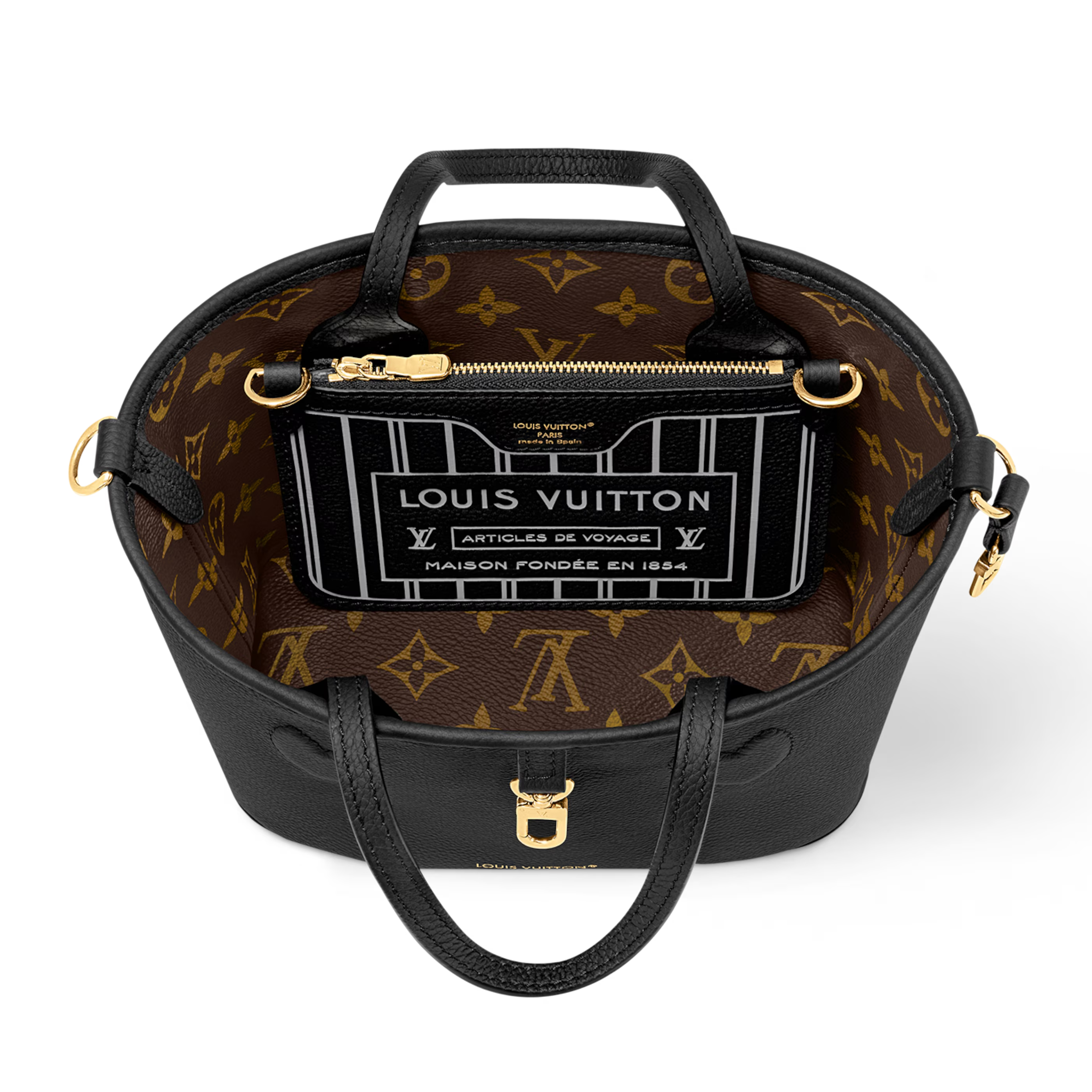 Louis Vuitton Reversible Monogram Neverfull Inside Out BB Handbag – Black