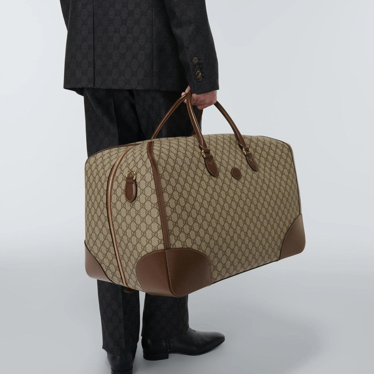 Gucci GG Supreme Canvas Interlocking G Duffle Bag – Brown