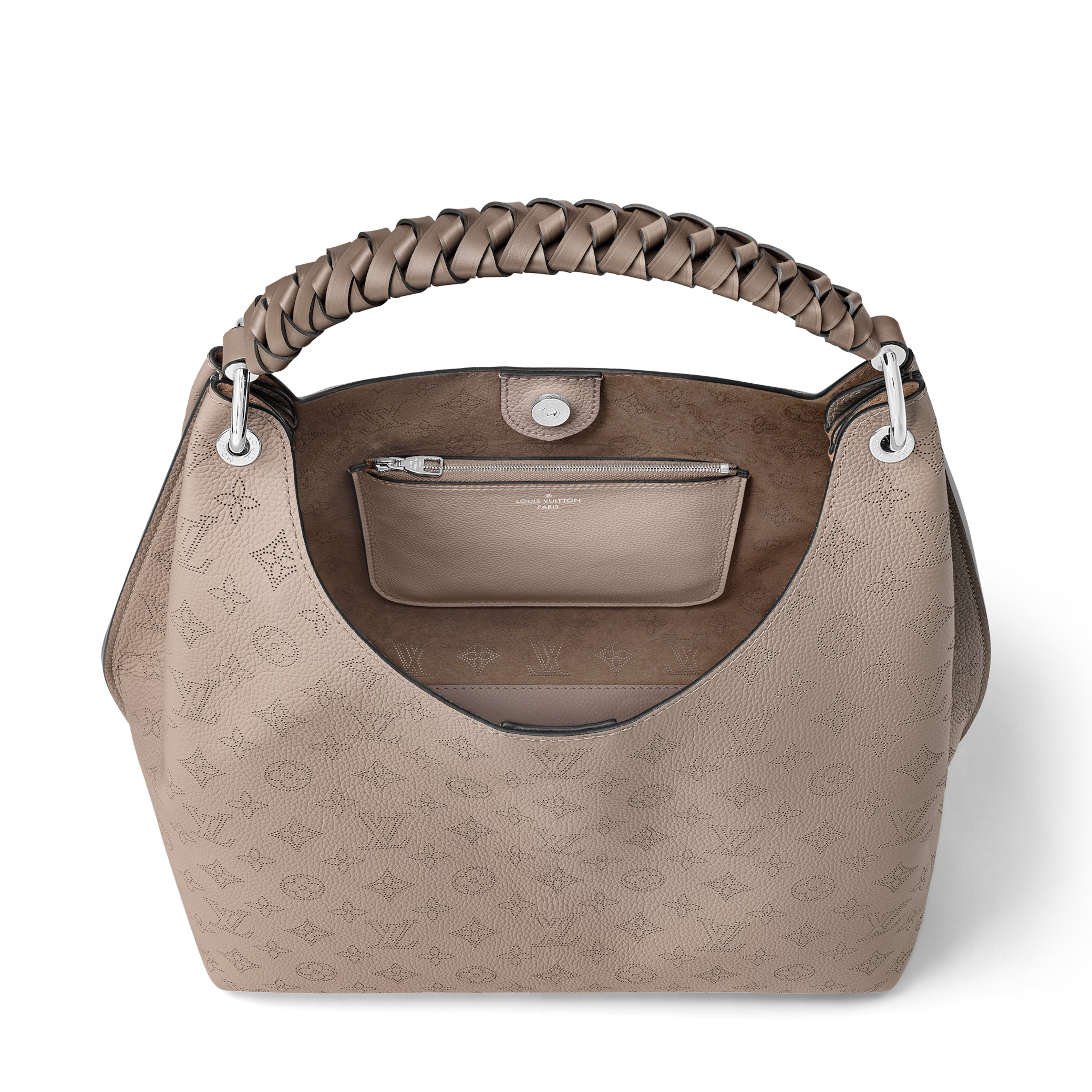 Louis Vuitton Mahina Leather Carmel Hobo Bag - Beige Galet