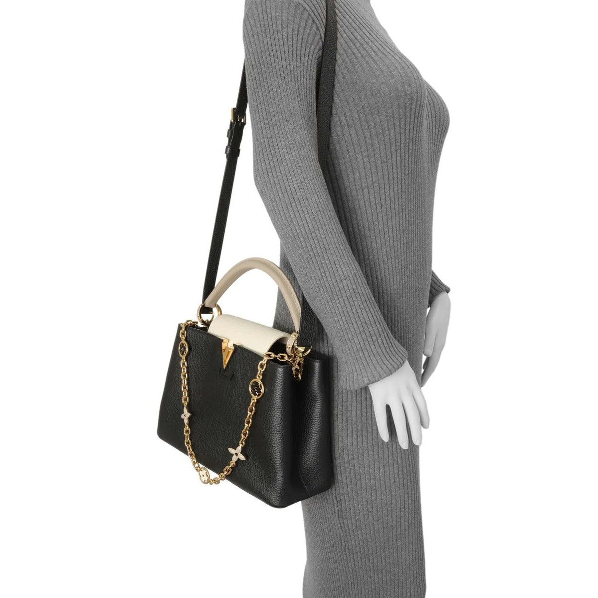 Louis Vuitton Taurillon Leather Capucines Handbag – Black
