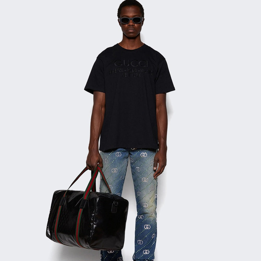 Gucci GG Crystal Large Holdall Duffle Bag – Black