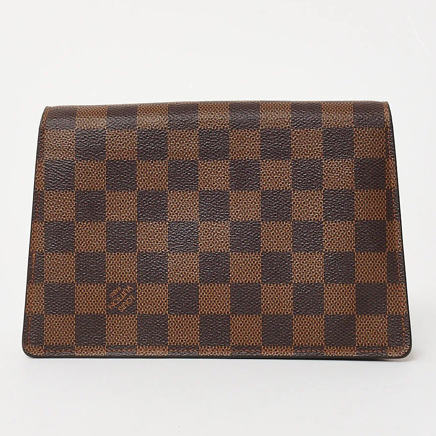 Louis Vuitton Damier Ebene Croisette Chain Crossbody Bag - Brown