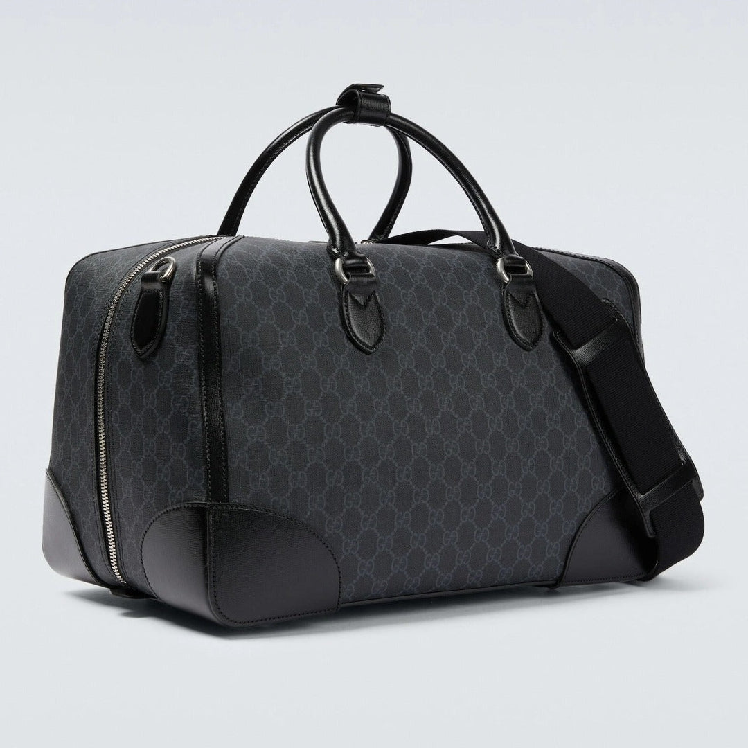 Gucci GG Supreme Canvas Interlocking G Duffle Bag – Black