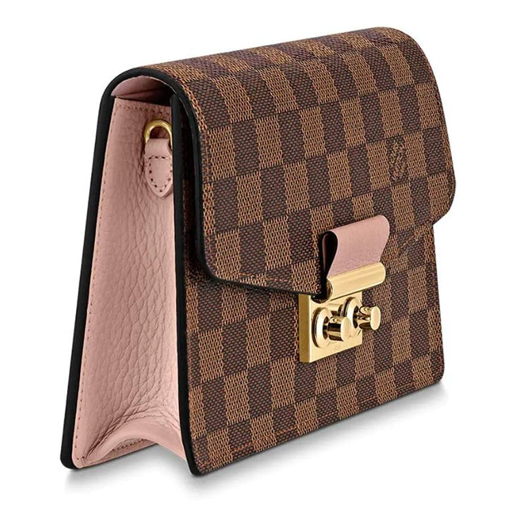 Louis Vuitton Damier Ebene Croisette Chain Crossbody Bag - Brown