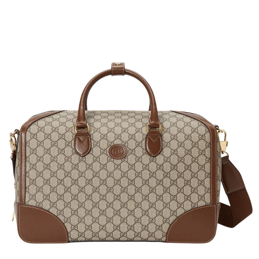 Gucci GG Supreme Canvas Interlocking G Duffle Bag – Brown