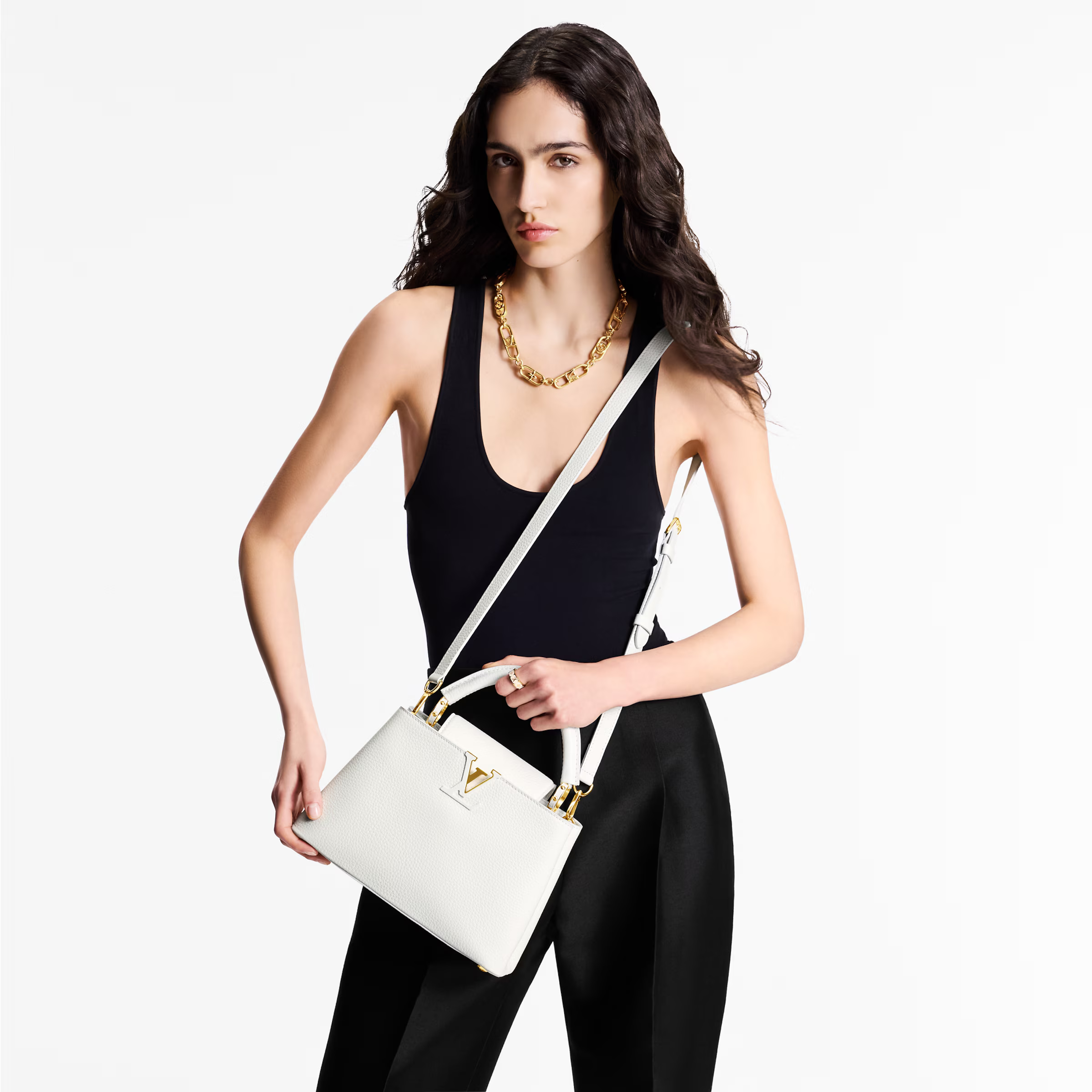 Louis Vuitton Capucines BB Taurillon Handbag – Snow White