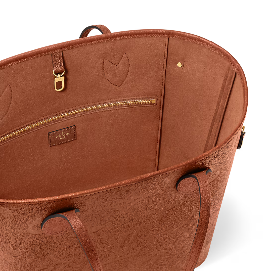 Louis Vuitton Empreinte Monogram Giant Neverfull MM Tote Bag - Cognac