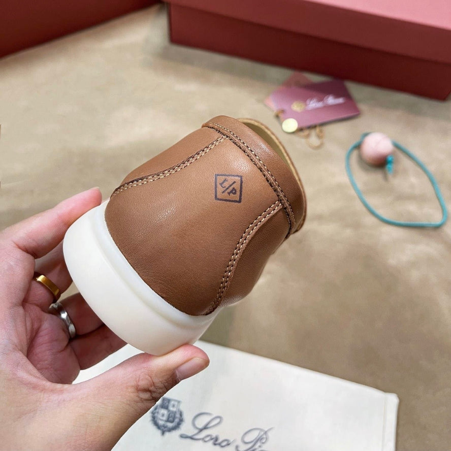 Loro Piana Summer Walk Calfskin Loafers - Havana Brown