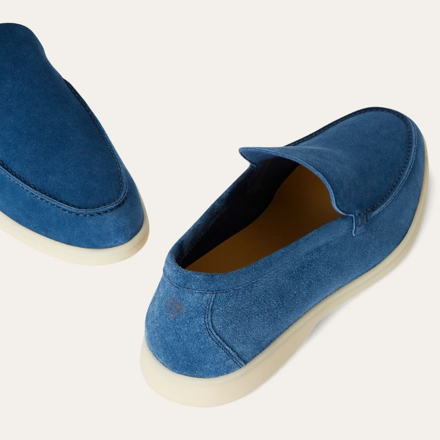 Loro Piana Summer Walk Suede Loafer - Cobalt Ink (135)
