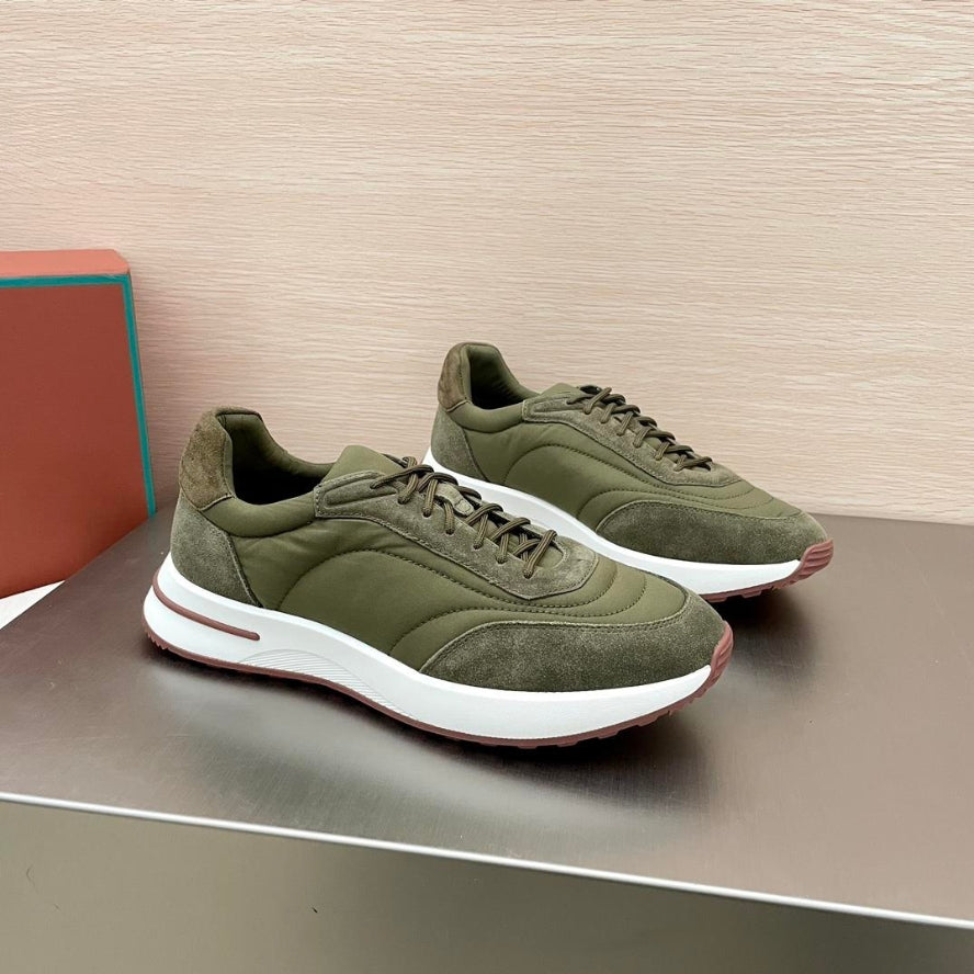 Loro Piana Weekend Walk Suede Sneakers -  Green