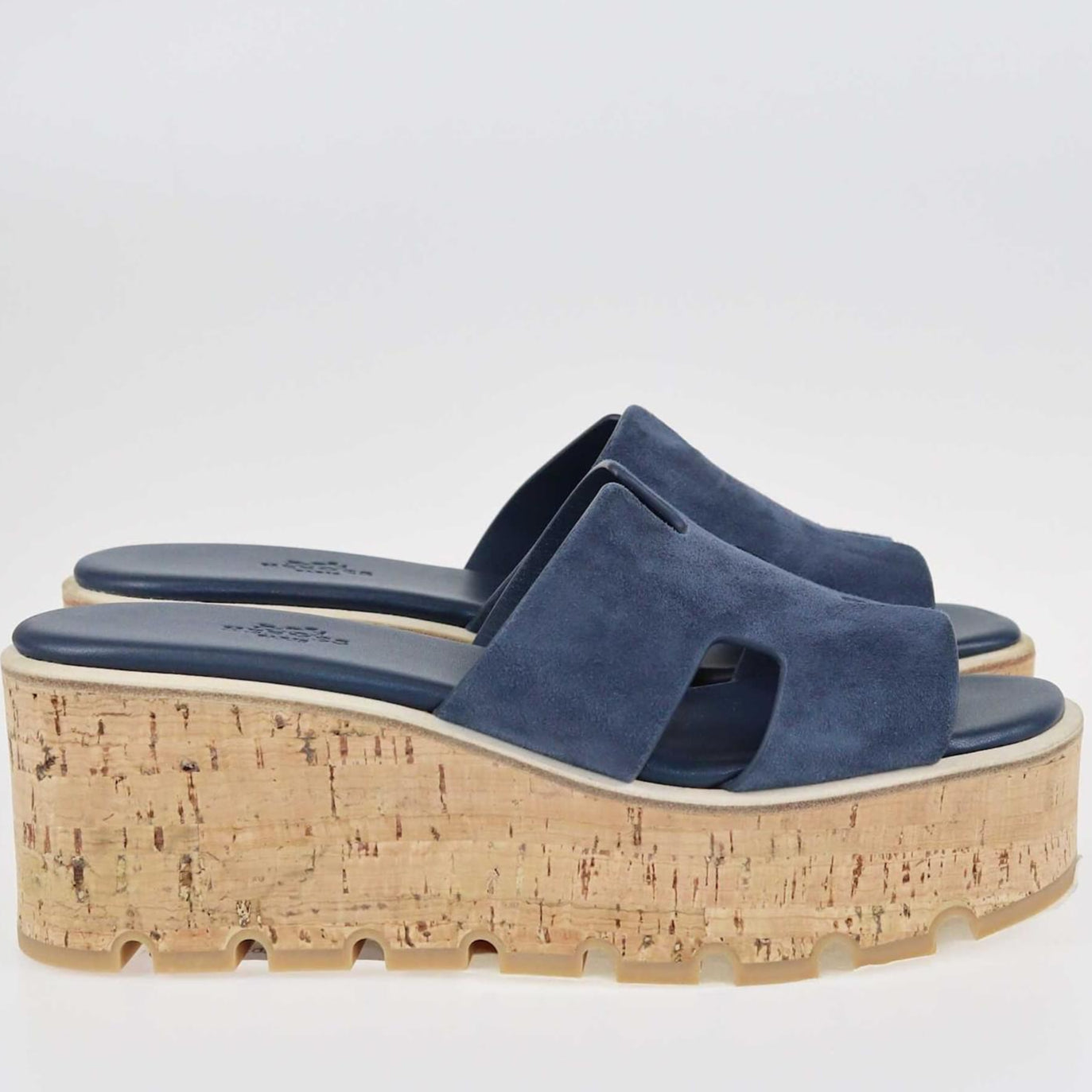 Hermes Eze 30 Suede Sandals - Navy Blue