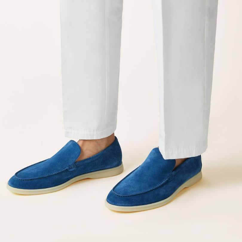 Loro Piana Summer Walk Suede Loafer - Cobalt Ink (135)