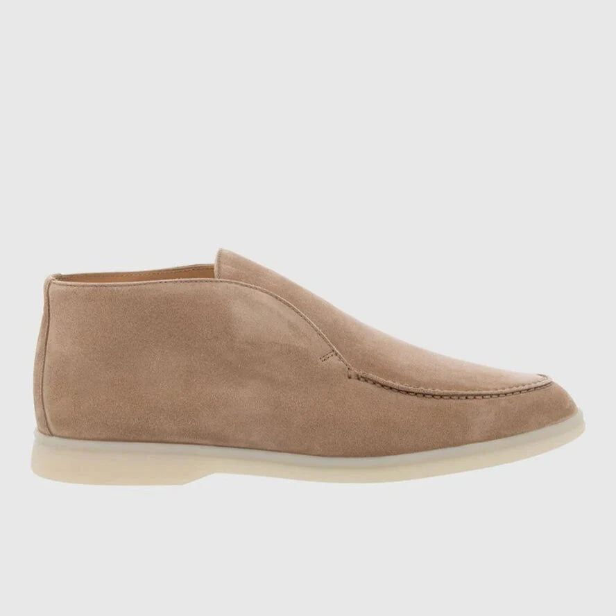 Loro Piana Open Walk Suede Ankle Boots - Beige (217)