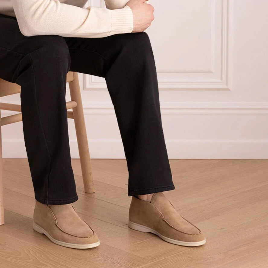 Loro Piana Open Walk Suede Ankle Boots - Beige (217)