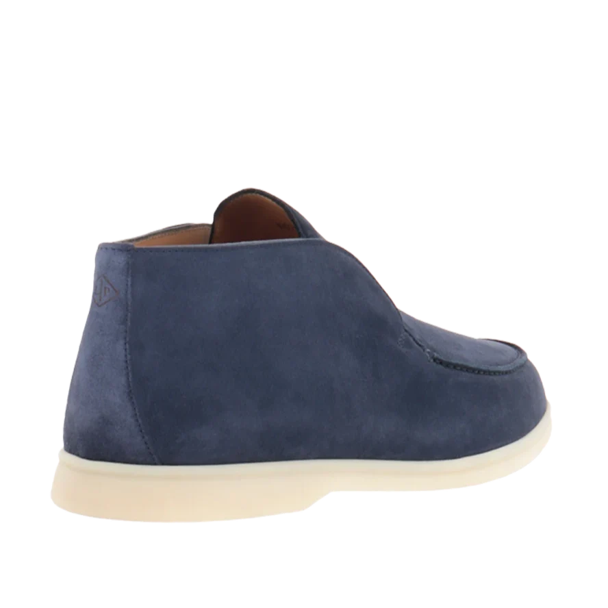 Loro Piana Open Walk Suede Loafers - Dark Blue