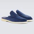 Loro Piana Babouche Walk Suede Slippers - Racing Blue (003)
