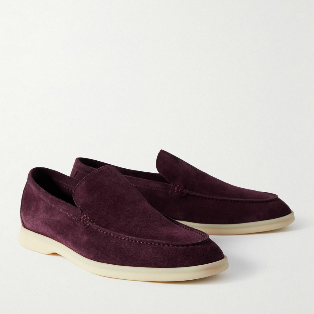 Loro Piana Summer Walk Suede Loafers - Amarone