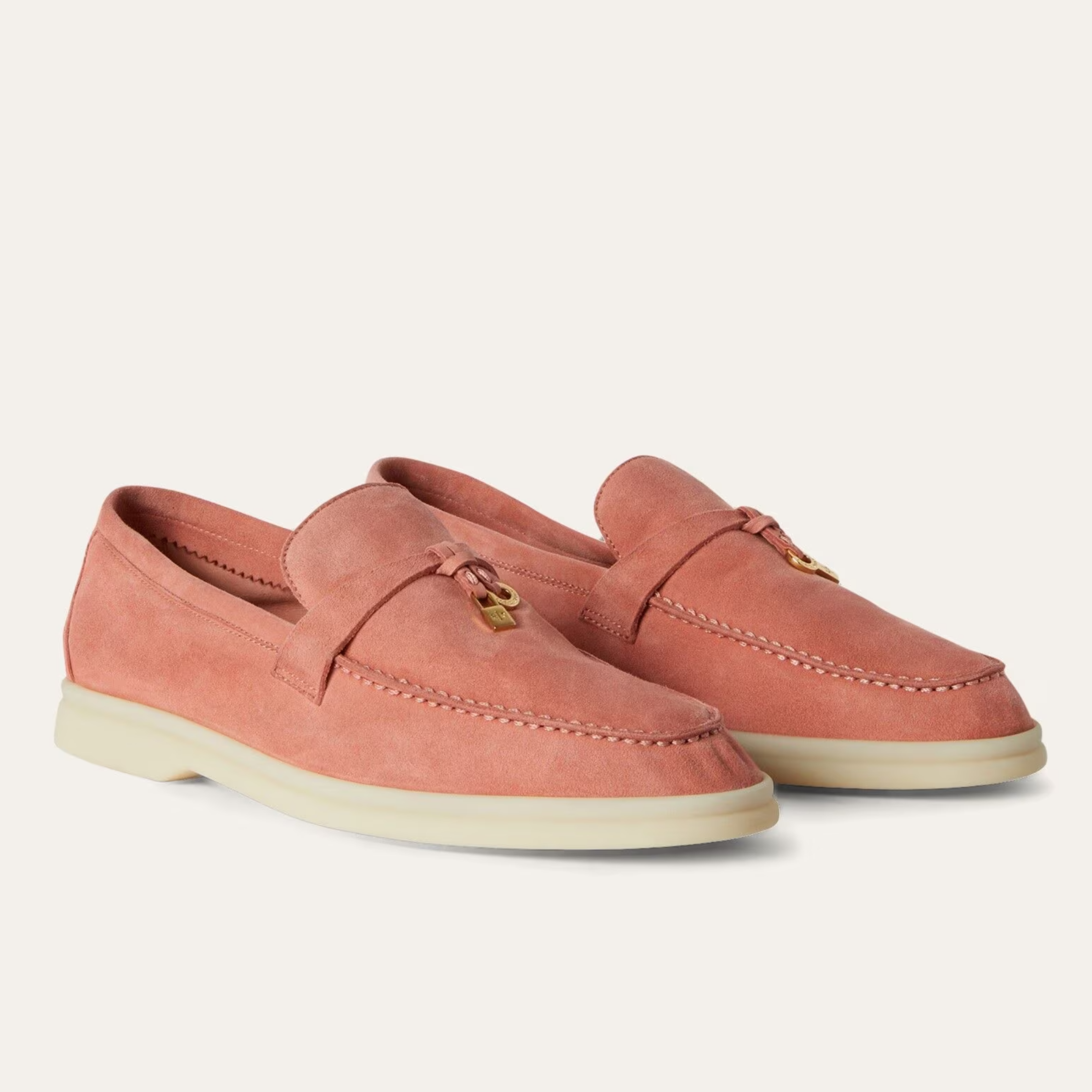 Loro Piana Summer Charms Walk Suede Loafers - Wild Mauve