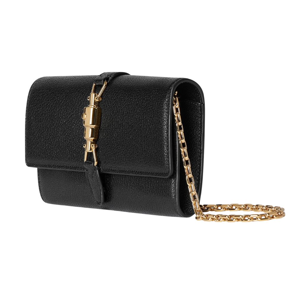 Gucci Jackie 1961 Leather Wallet on Chain – Black