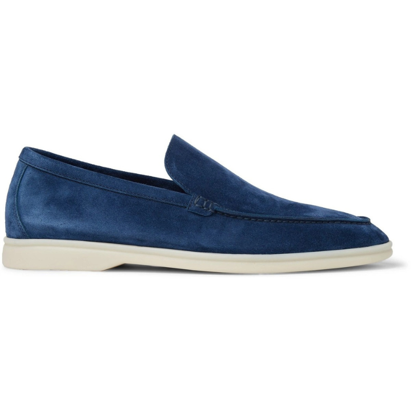 Loro Piana Summer Walk Signature Suede Loafer - Blue (181)