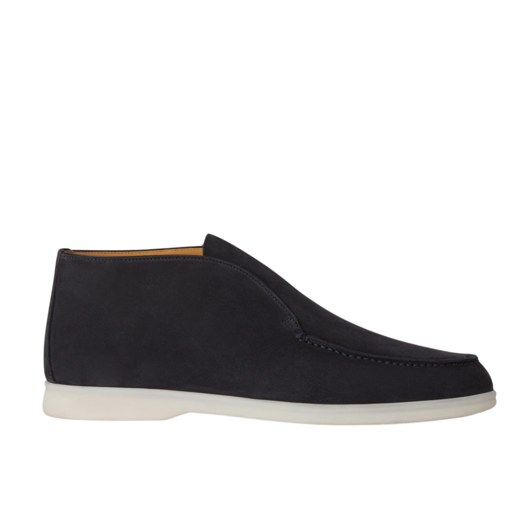 Loro Piana Open Walk Suede Ankle Boots - Black