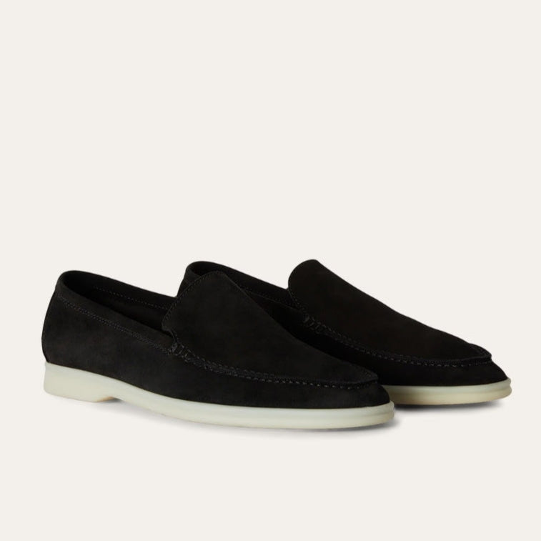 Loro Piana Summer Walk Suede Loafers - Black (132)
