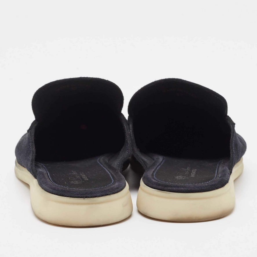 Loro Piana Babouche Walk Suede Loafers - Black (203)