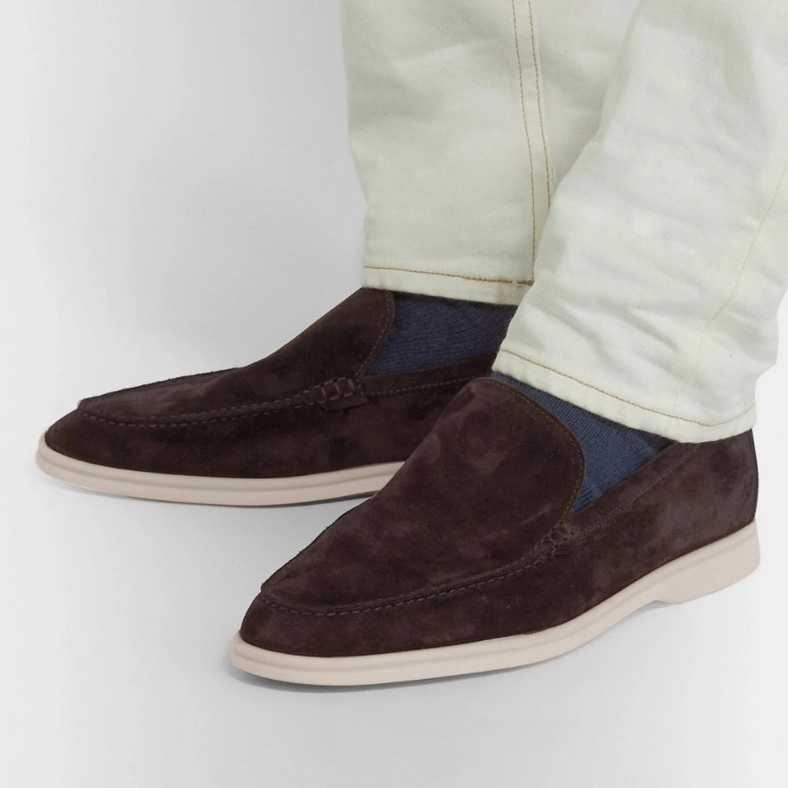 Loro Piana Summer Walk Suede Loafers - Amarone (Q08F)