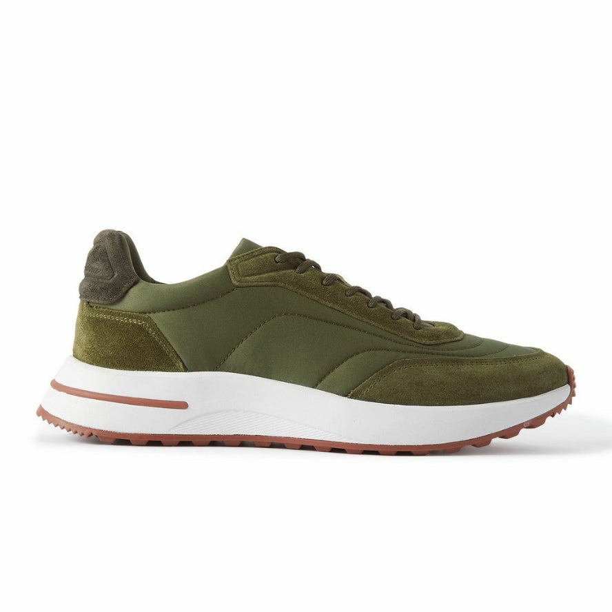 Loro Piana Weekend Walk Suede Sneakers -  Green