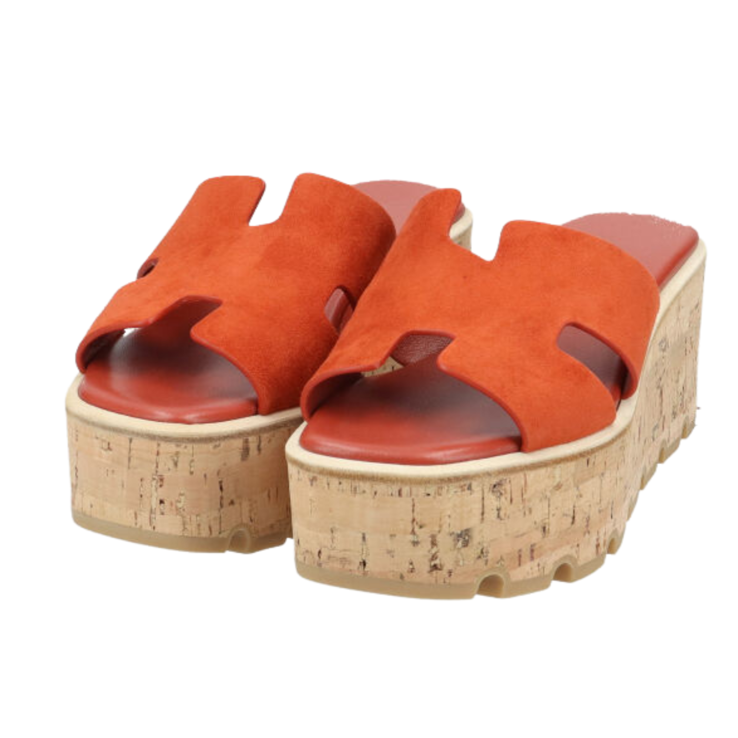 Hermes Eze 30 Suede Sandal - Orange Brûlée