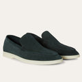 Loro Piana Ocean Front Suede Loafers - Dark Green (133)