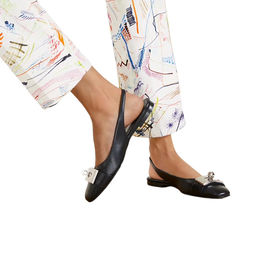 Hermes Innocente Slingback Sandals - Noir