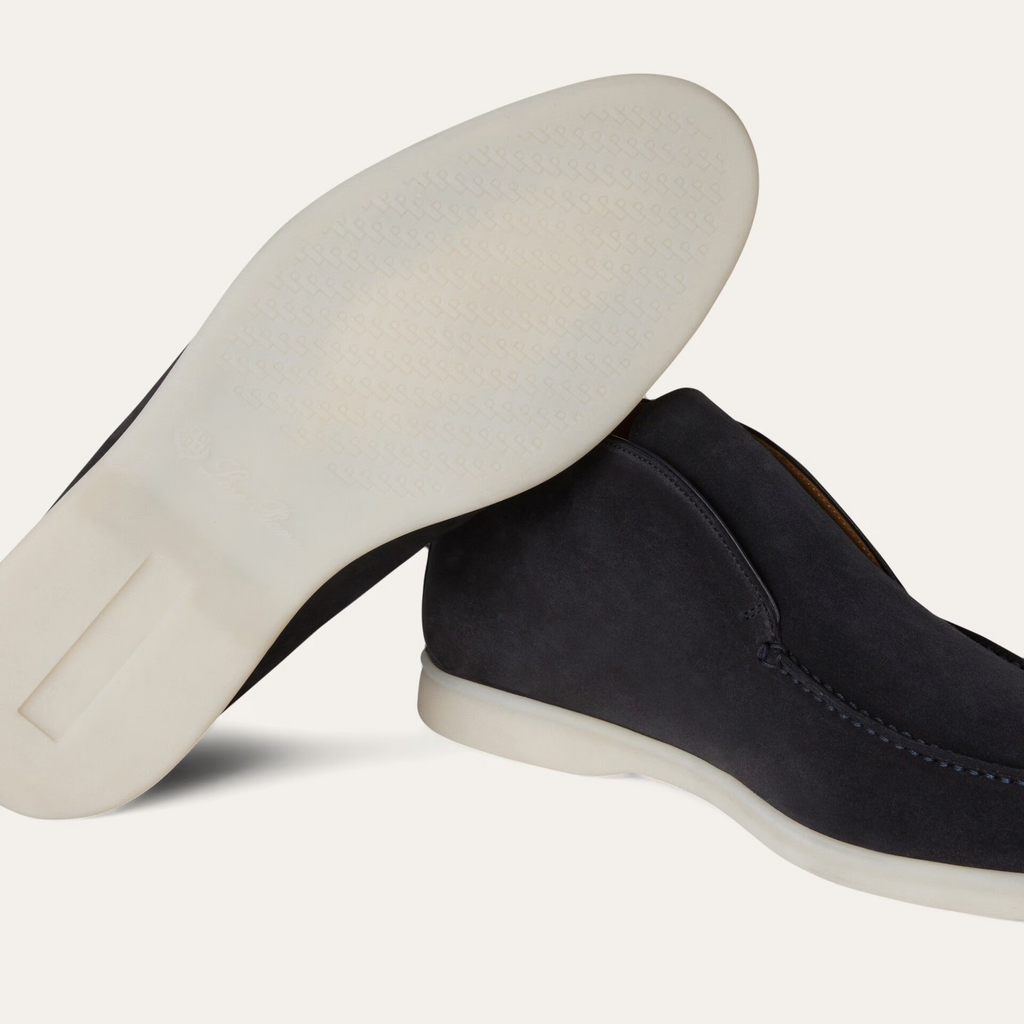 Loro Piana Open Walk Suede Ankle Boots - Black