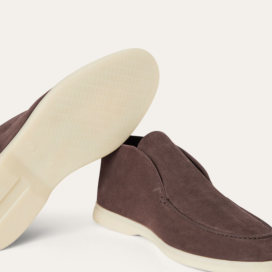 Loro Piana Open Walk Suede Ankle Boots - Warm Gray (MD84)