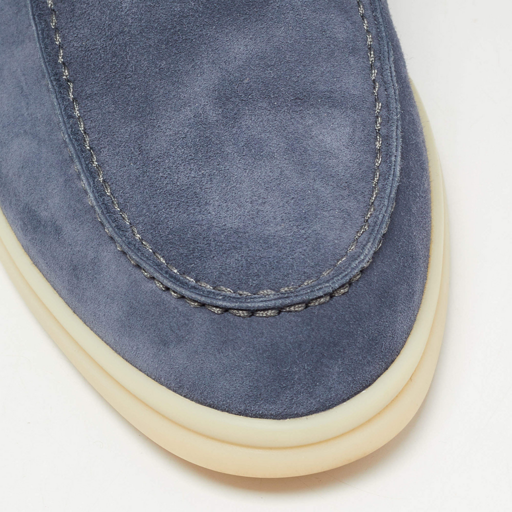 Loro Piana Open Walk Suede Ankle Boots - Frozen Blue (60JF)