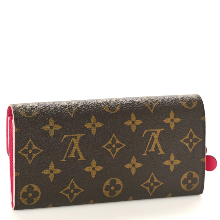 Louis Vuitton Monogram Bloom Flower Emilie Wallet - Brown Fuchsia