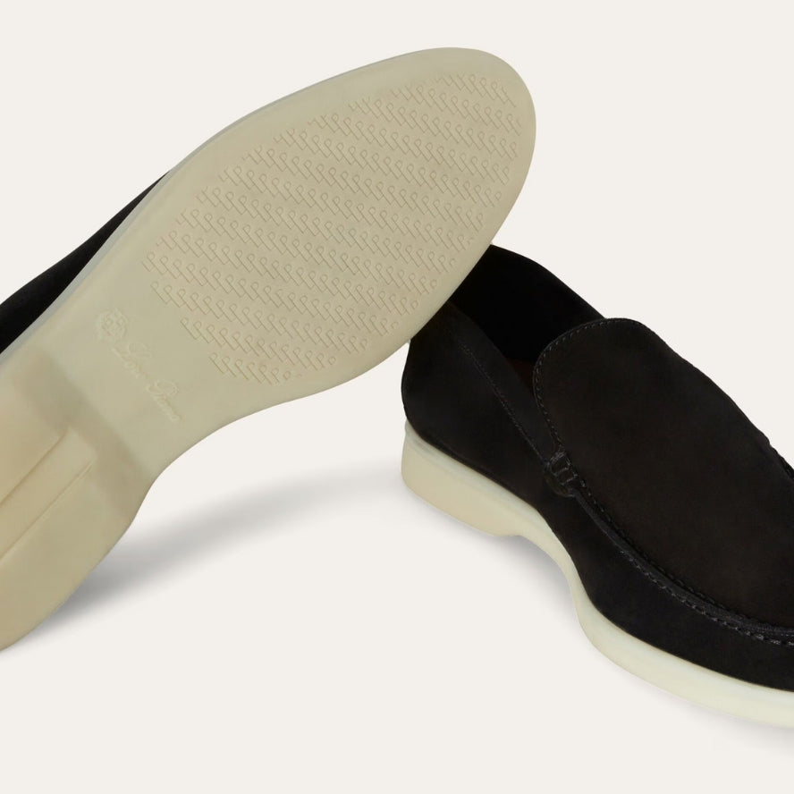 Loro Piana Summer Walk Suede Loafers - Black (132)