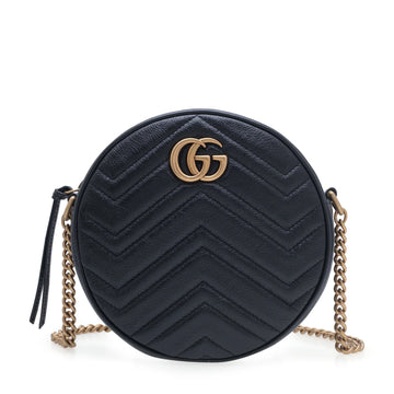 Gucci Azalea Marmont Round Mini Shoulder Bag – Black