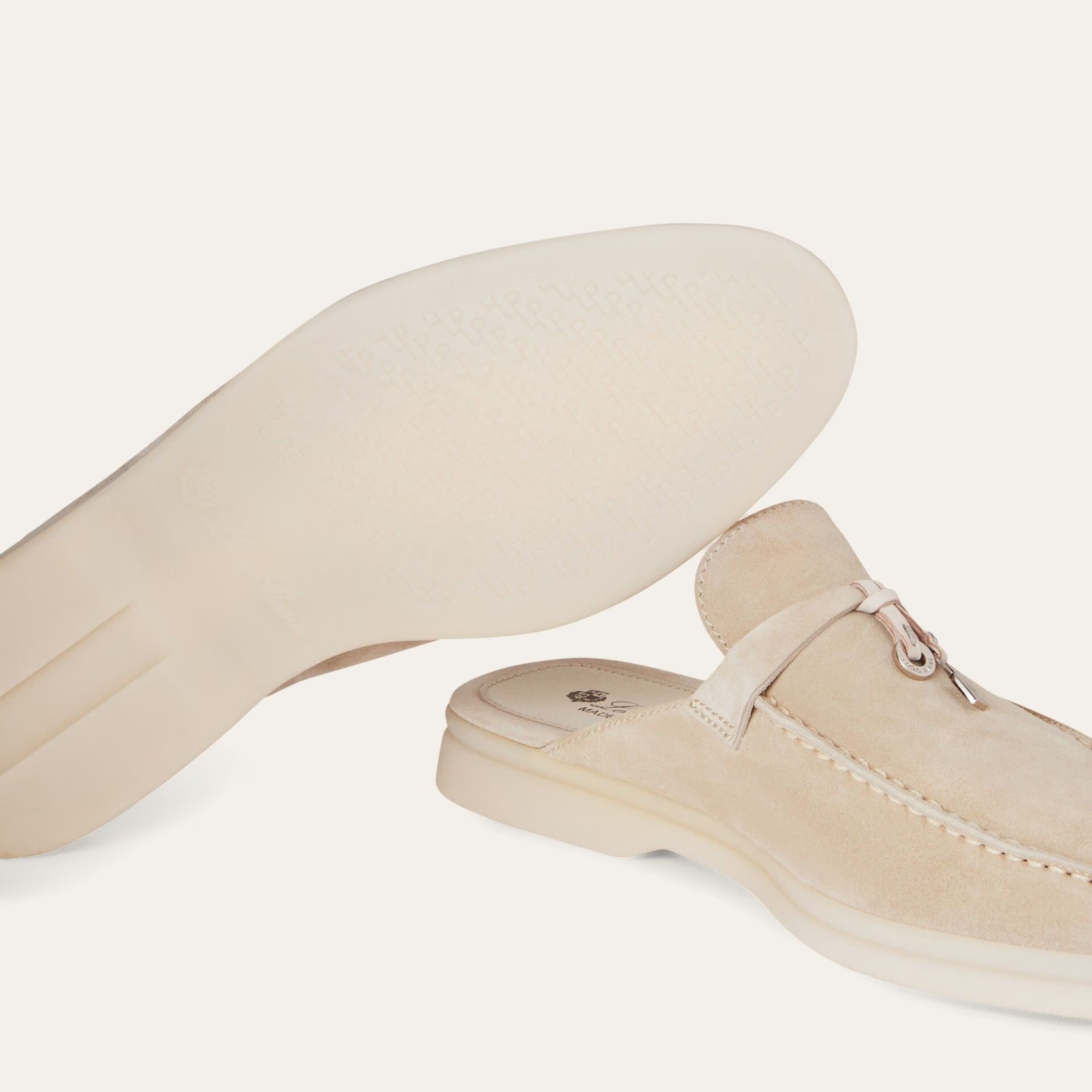 Loro Piana Babouche Charms Walk Suede Loafer - Linen (D746)