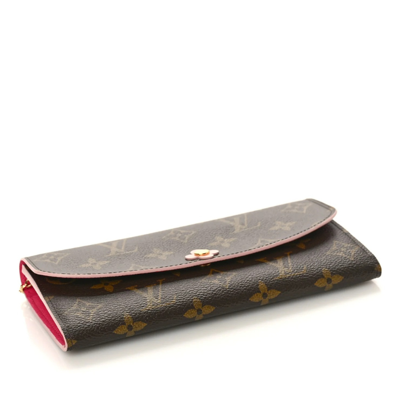 Louis Vuitton Monogram Bloom Flower Emilie Wallet - Brown Fuchsia