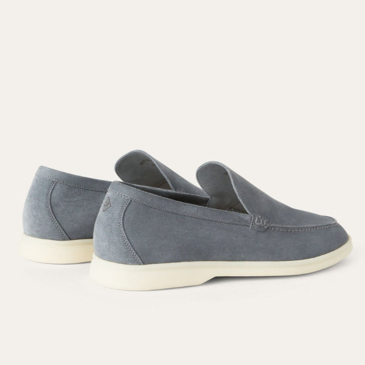 Loro Piana Summer Walk Suede Loafers - Frozen Blue (131)